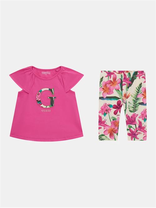 t-shirt e leggings bambina fucsia GUESS | K5GG02K6YW4/G6V7